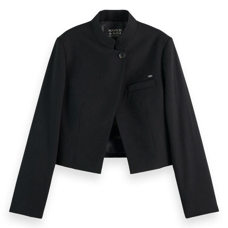 Scotch & Soda Cropped Tailored Gabardine Blazer image number 0